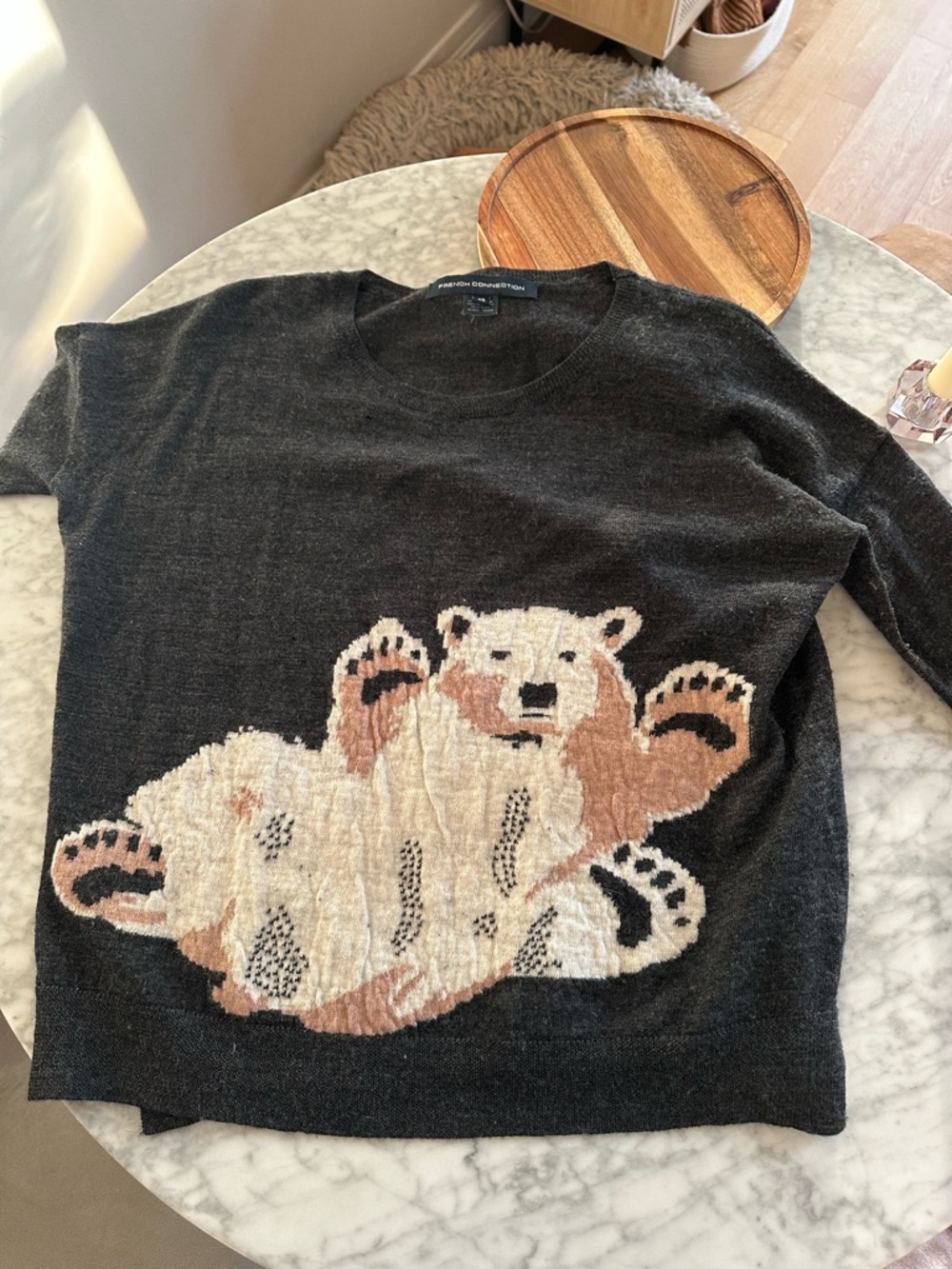 French Connection Charcoal Crewneck Sweater